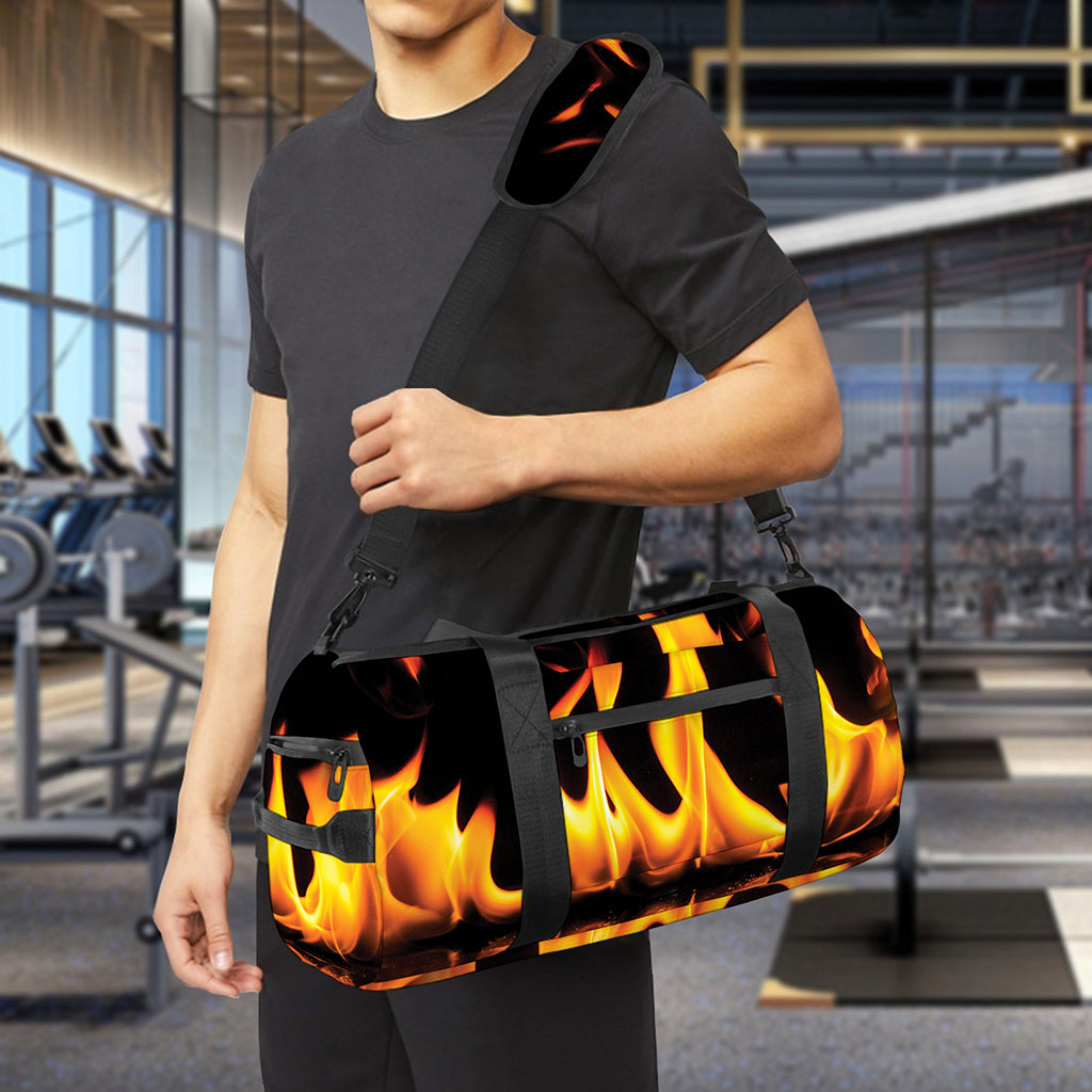 Fire Flame Burning Print Gym Bag