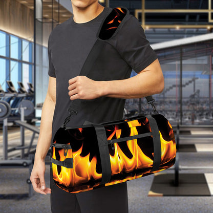 Fire Flame Burning Print Gym Bag