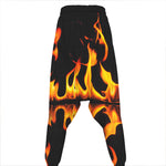 Fire Flame Burning Print Hammer Pants