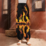 Fire Flame Burning Print Harem Pants