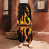 Fire Flame Burning Print Harem Pants