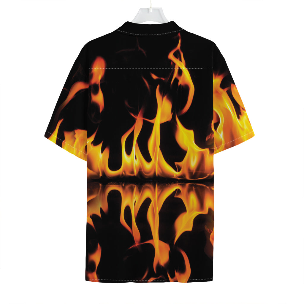 Fire Flame Burning Print Hawaiian Shirt