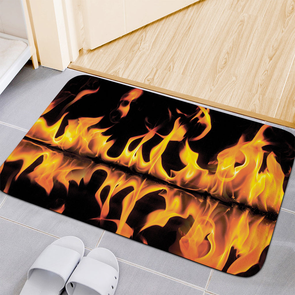 Fire Flame Burning Print Indoor Door Mat