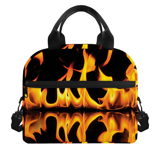 Fire Flame Burning Print Insulated Lunch Bag
