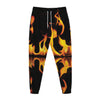 Fire Flame Burning Print Jogger Pants