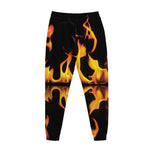 Fire Flame Burning Print Jogger Pants