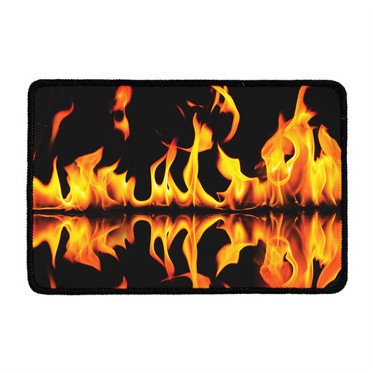 Fire Flame Burning Print Kitchen Mat