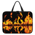 Fire Flame Burning Print Laptop Sleeve With Handle