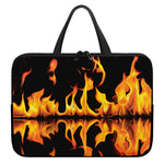 Fire Flame Burning Print Laptop Sleeve With Handle