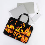 Fire Flame Burning Print Laptop Sleeve With Handle