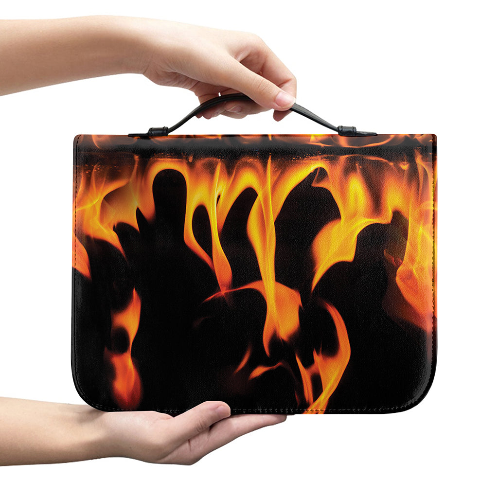 Fire Flame Burning Print Leather Bible Cover