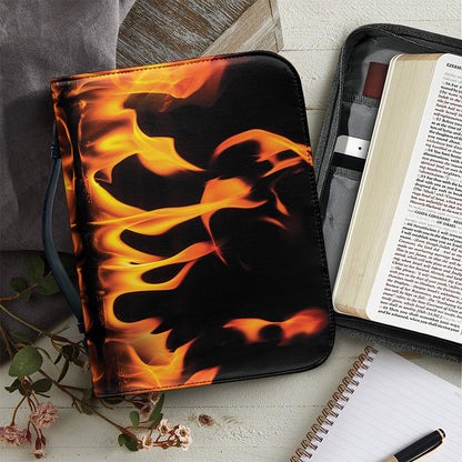 Fire Flame Burning Print Leather Bible Cover