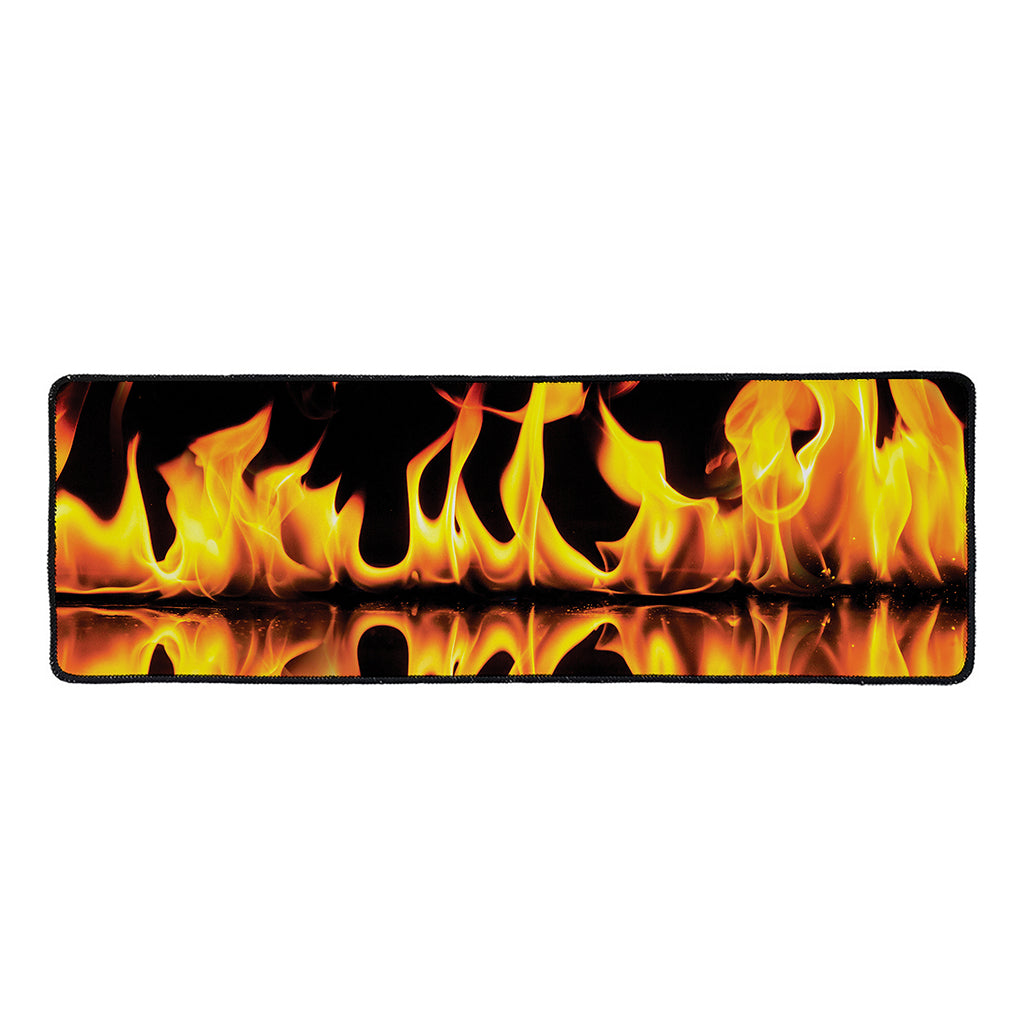 Fire Flame Burning Print Long Kitchen Mat