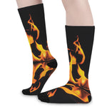 Fire Flame Burning Print Long Socks