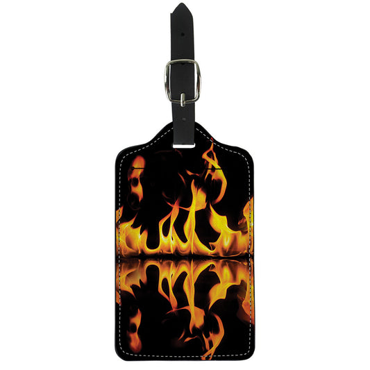 Fire Flame Burning Print Luggage Tag