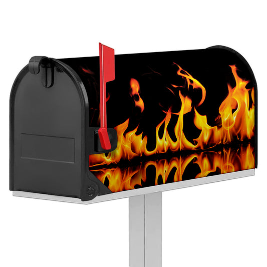 Fire Flame Burning Print Mailbox Cover