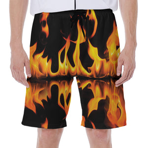 Fire Flame Burning Print Men's Beach Shorts