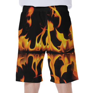 Fire Flame Burning Print Men's Beach Shorts