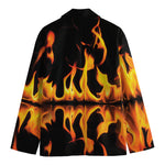 Fire Flame Burning Print Men's Blazer