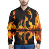 Fire Flame Burning Print Men's Bomber Jacket