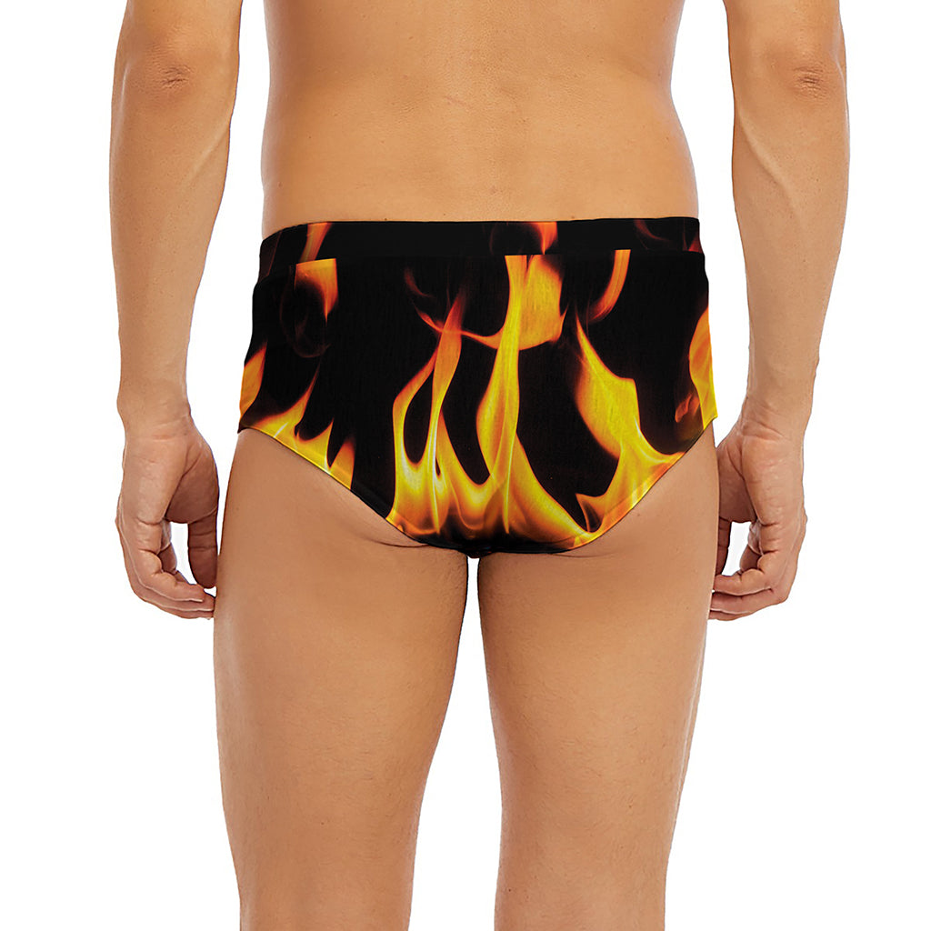 Fire Flame Burning Print Men's Briefs