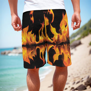 Fire Flame Burning Print Men's Cargo Shorts