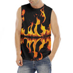 Fire Flame Burning Print Men's Fitness Tank Top