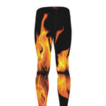 Fire Flame Burning Print Men's leggings