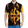 Fire Flame Burning Print Men's Polo Shirt