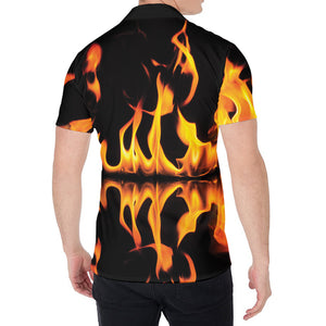 Fire Flame Burning Print Men's Shirt