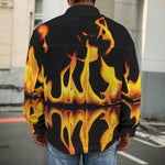 Fire Flame Burning Print Men's Shirt Jacket