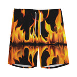 Fire Flame Burning Print Men's Sports Shorts