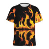 Fire Flame Burning Print Men's Sports T-Shirt