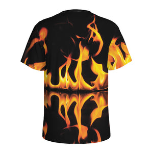 Fire Flame Burning Print Men's Sports T-Shirt