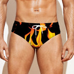 Fire Flame Burning Print Men's Swim Briefs