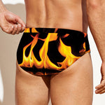 Fire Flame Burning Print Men's Swim Briefs