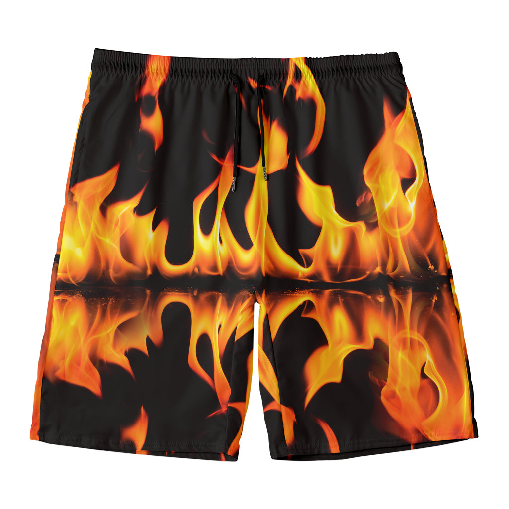 Fire Flame Burning Print Men's Swim Trunks