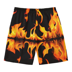 Fire Flame Burning Print Men's Swim Trunks