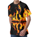 Fire Flame Burning Print Men's Velvet T-Shirt