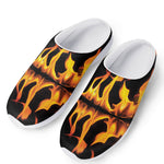 Fire Flame Burning Print Mesh Casual Shoes