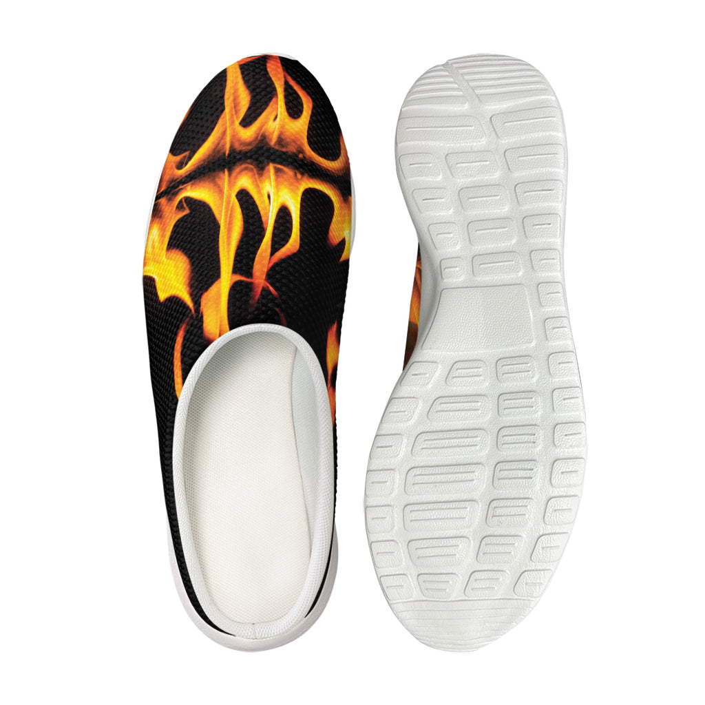 Fire Flame Burning Print Mesh Casual Shoes