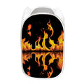Fire Flame Burning Print Mesh Laundry Hamper