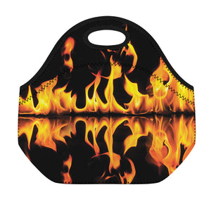 Fire Flame Burning Print Neoprene Lunch Bag