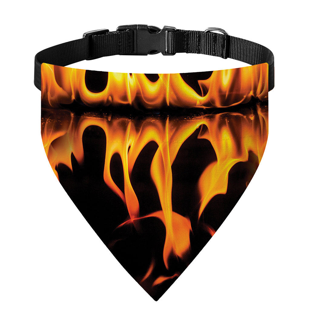 Fire Flame Burning Print Over The Collar Dog Bandana