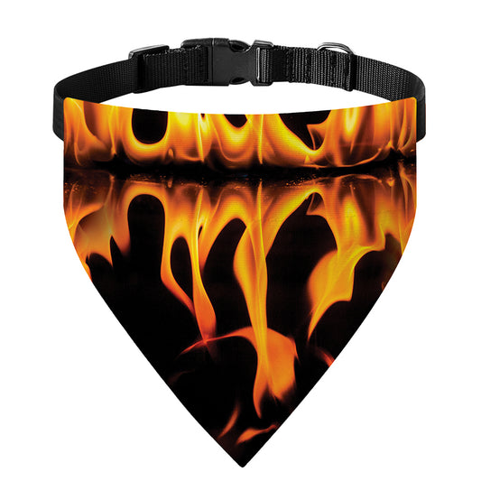 Fire Flame Burning Print Over The Collar Dog Bandana
