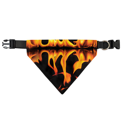 Fire Flame Burning Print Over The Collar Dog Bandana