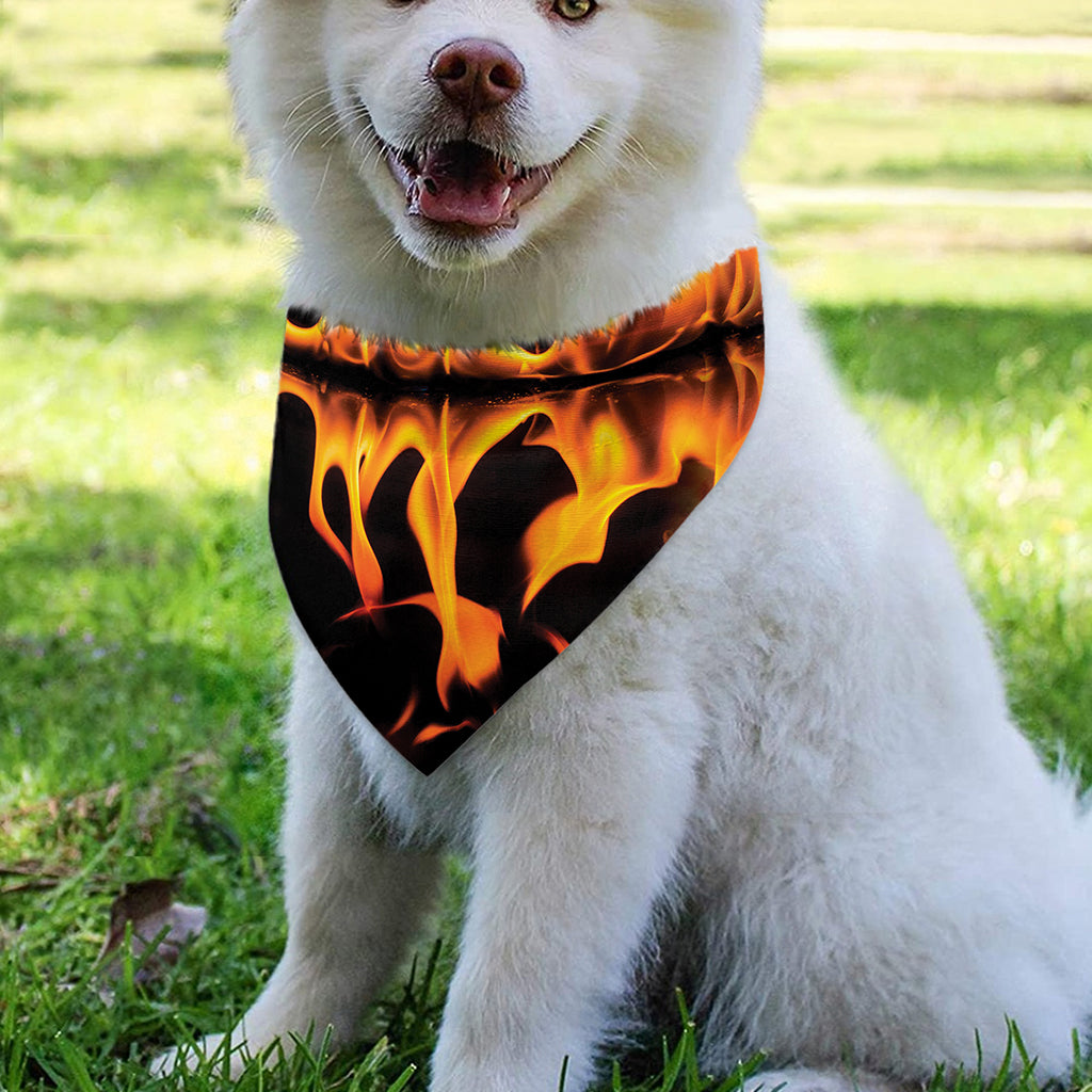 Fire Flame Burning Print Over The Collar Dog Bandana