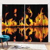 Fire Flame Burning Print Pencil Pleat Curtains