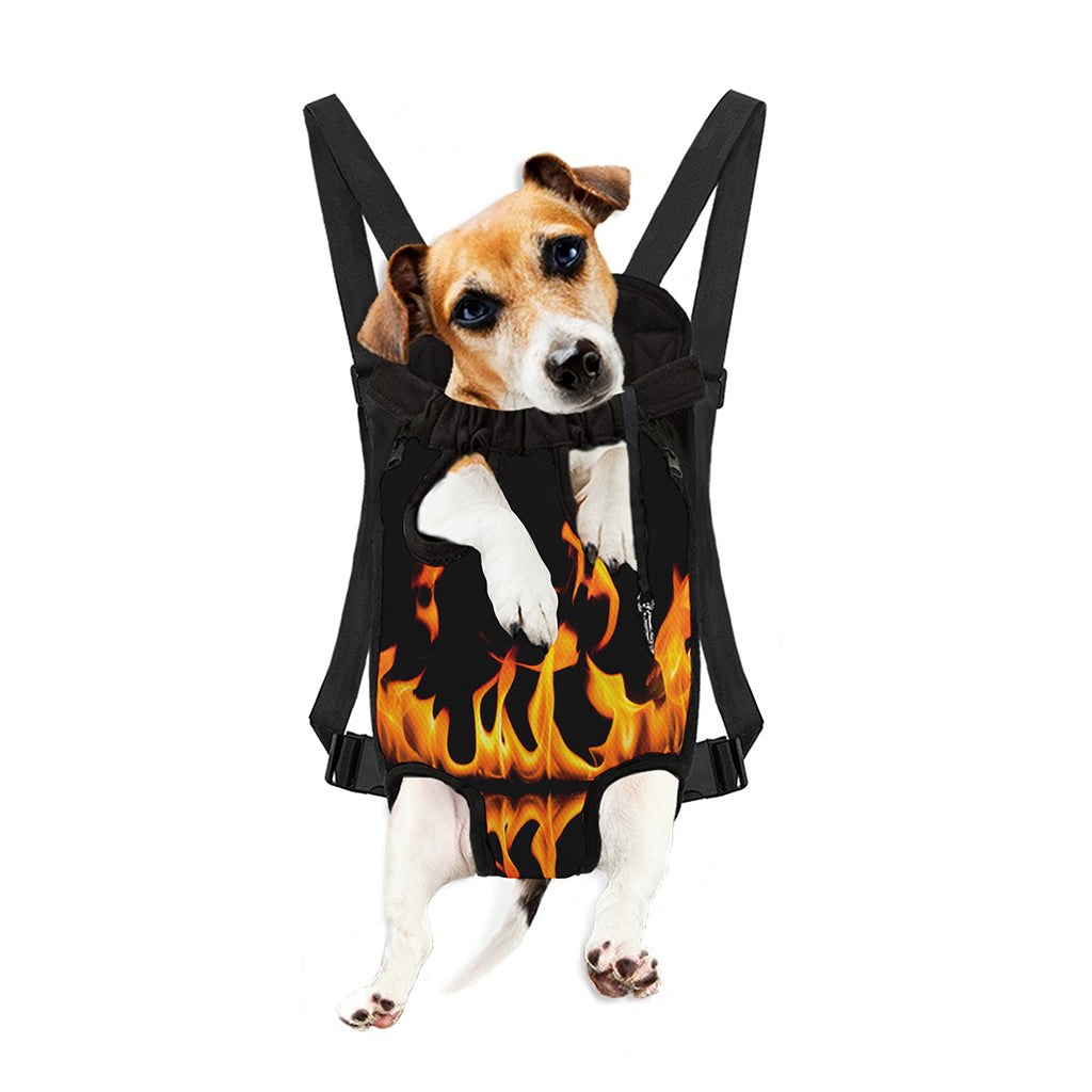 Fire Flame Burning Print Pet Carrier Backpack