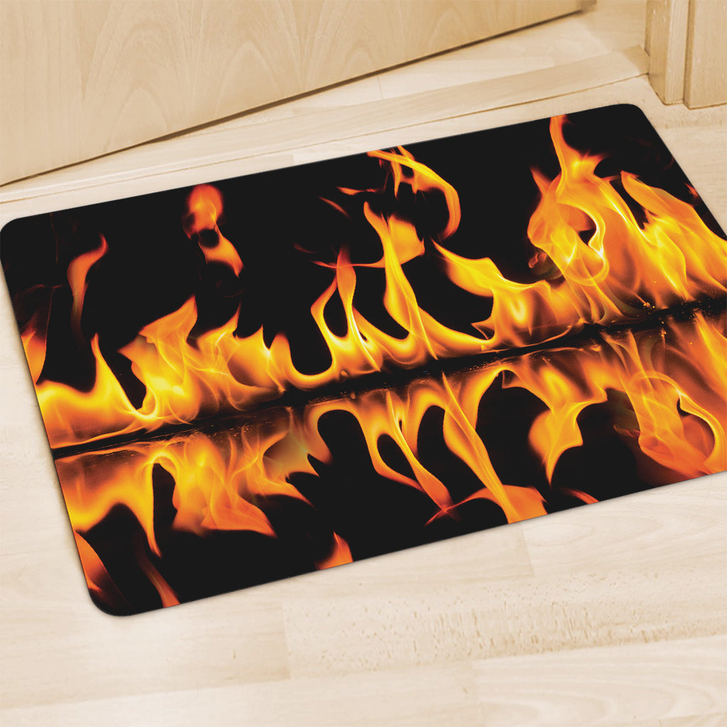 Fire Flame Burning Print Polyester Doormat